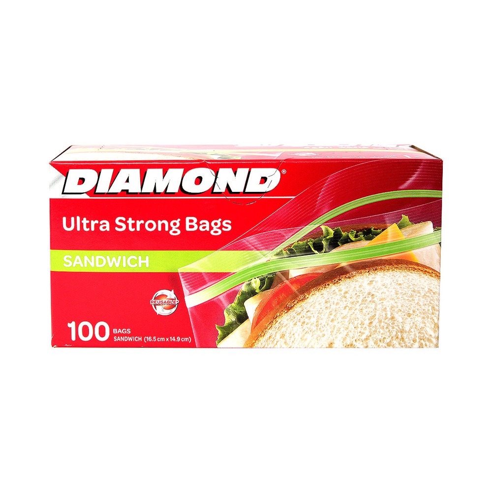 Diamond Zipper Sandwich Bags 100 pcs