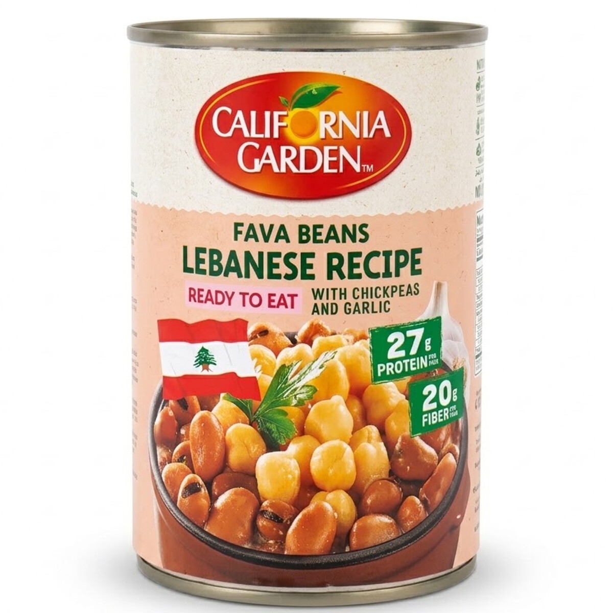 California Garden Canned Fava Beans Lebanese Recipe 450g