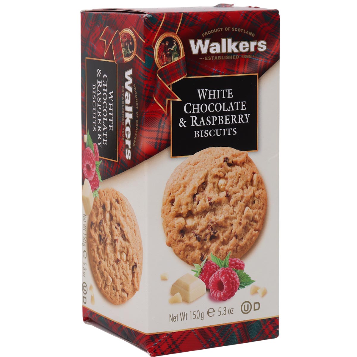 Walkers White Chocolate & Raspberry Biscuits 150g