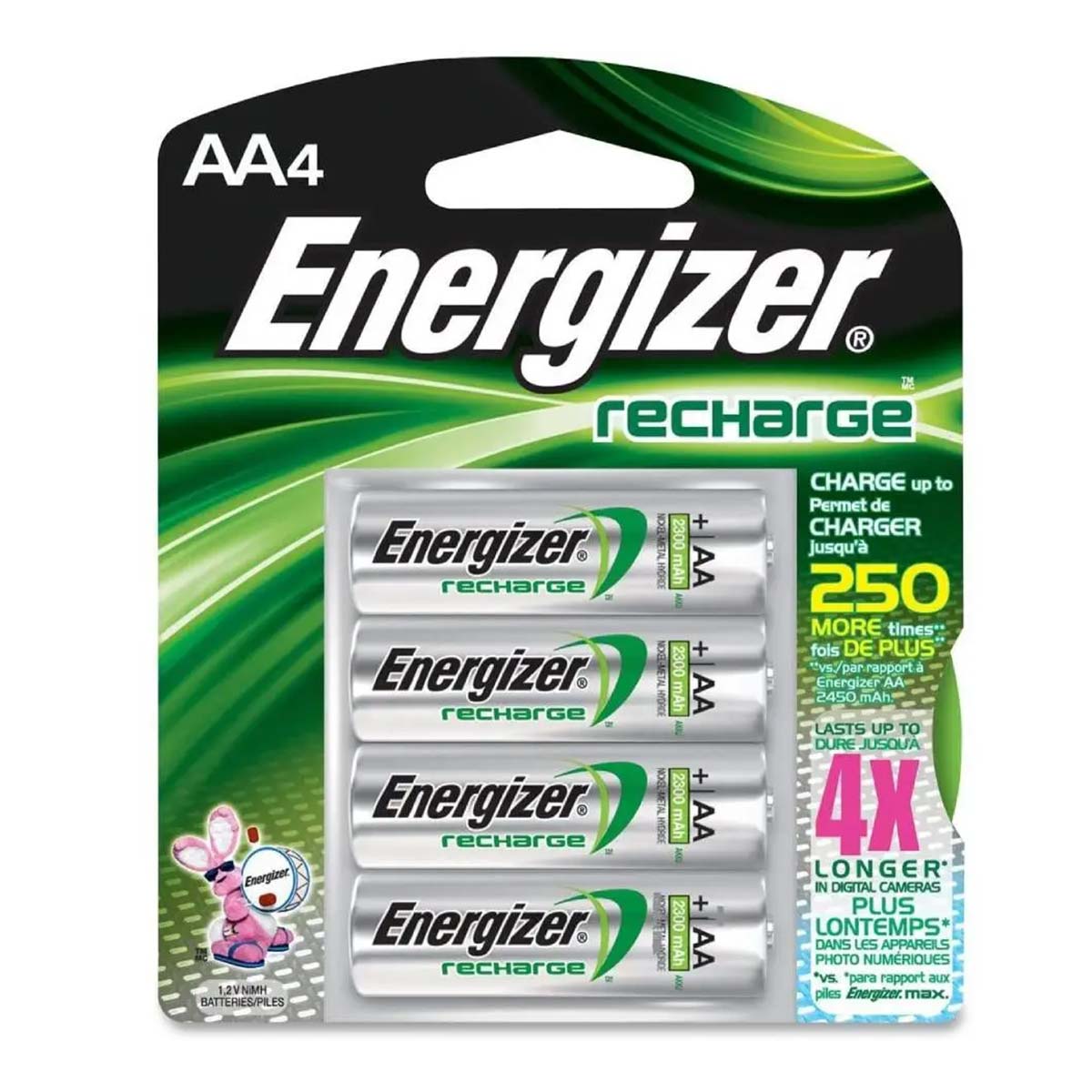 Energizer Recharge Batteries AA Size 1x4 Pieces