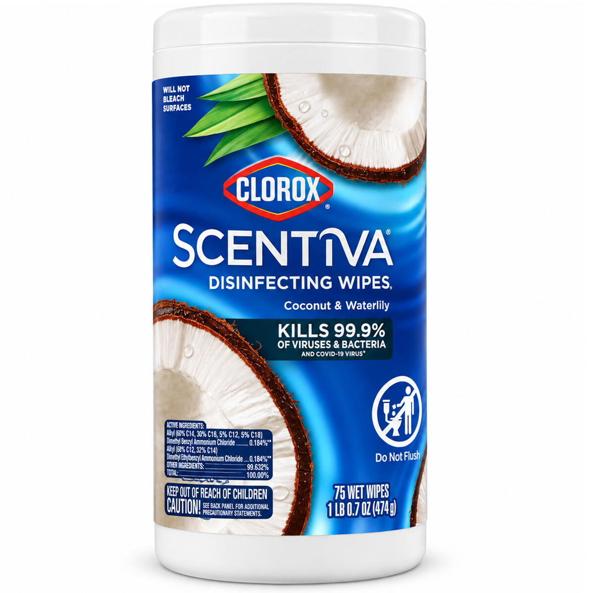 Clorox Scentiva Disifective Wipes 1 x 75 Wet Wipes