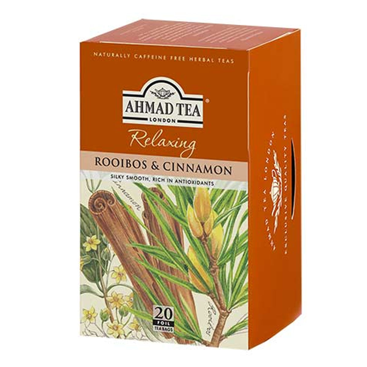 Ahmad Tea London Rooibos & Cinnamon Caffeine Free Herbal Tea 20 Foil Tea Bags
