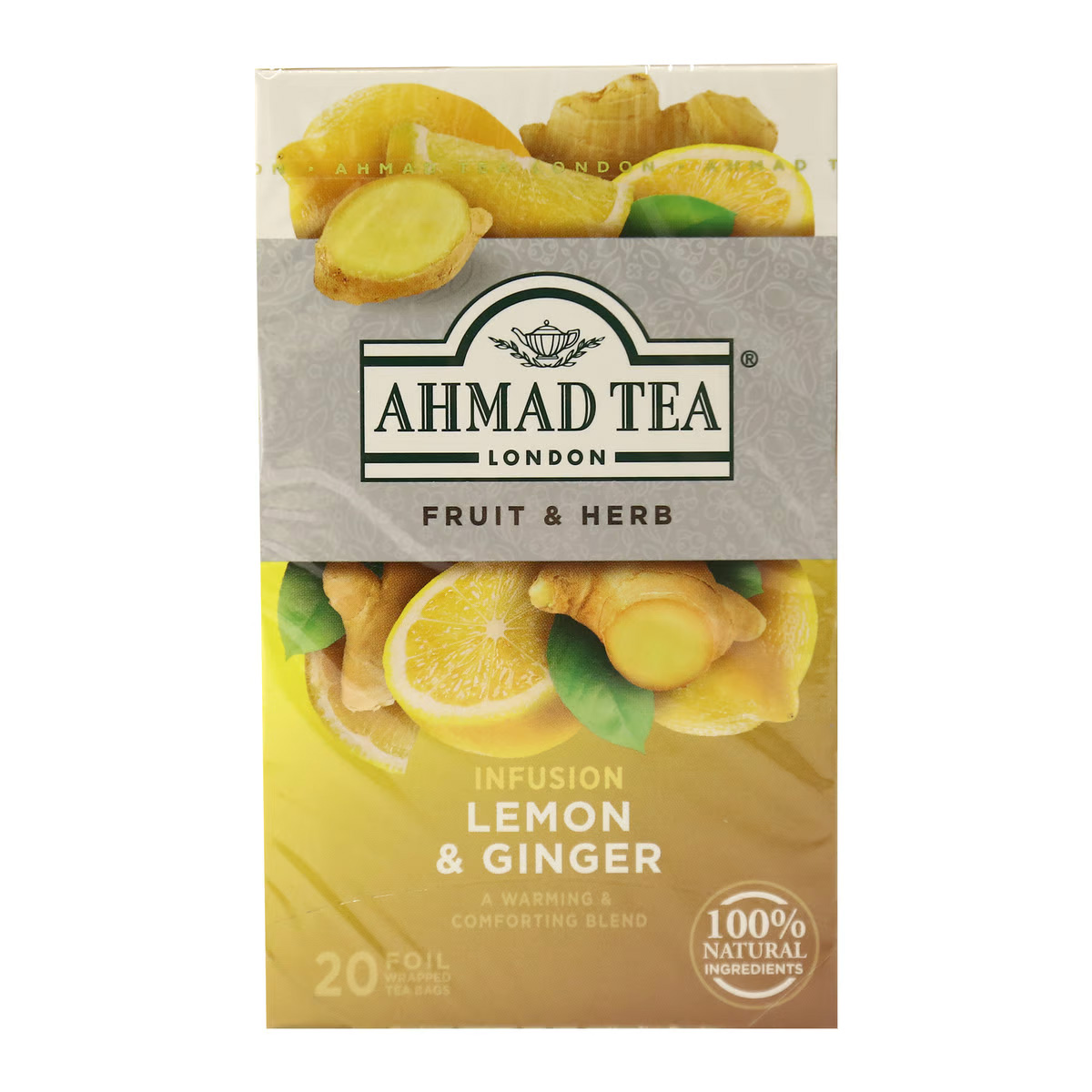 Ahmad Tea Lemon & Ginger Tea 20 Foil Tea Bags