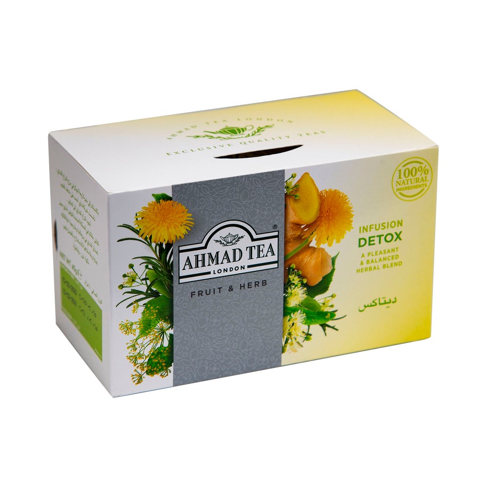 Ahmad Tea Infusion Detox Herbal Blend Tea 20 Foil Tea Bags