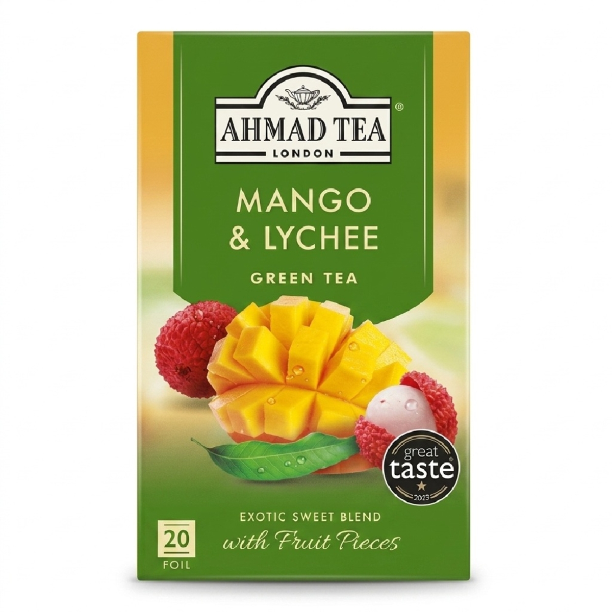 Ahmad Tea Mango & Lychee Green Foil 20 Pieces