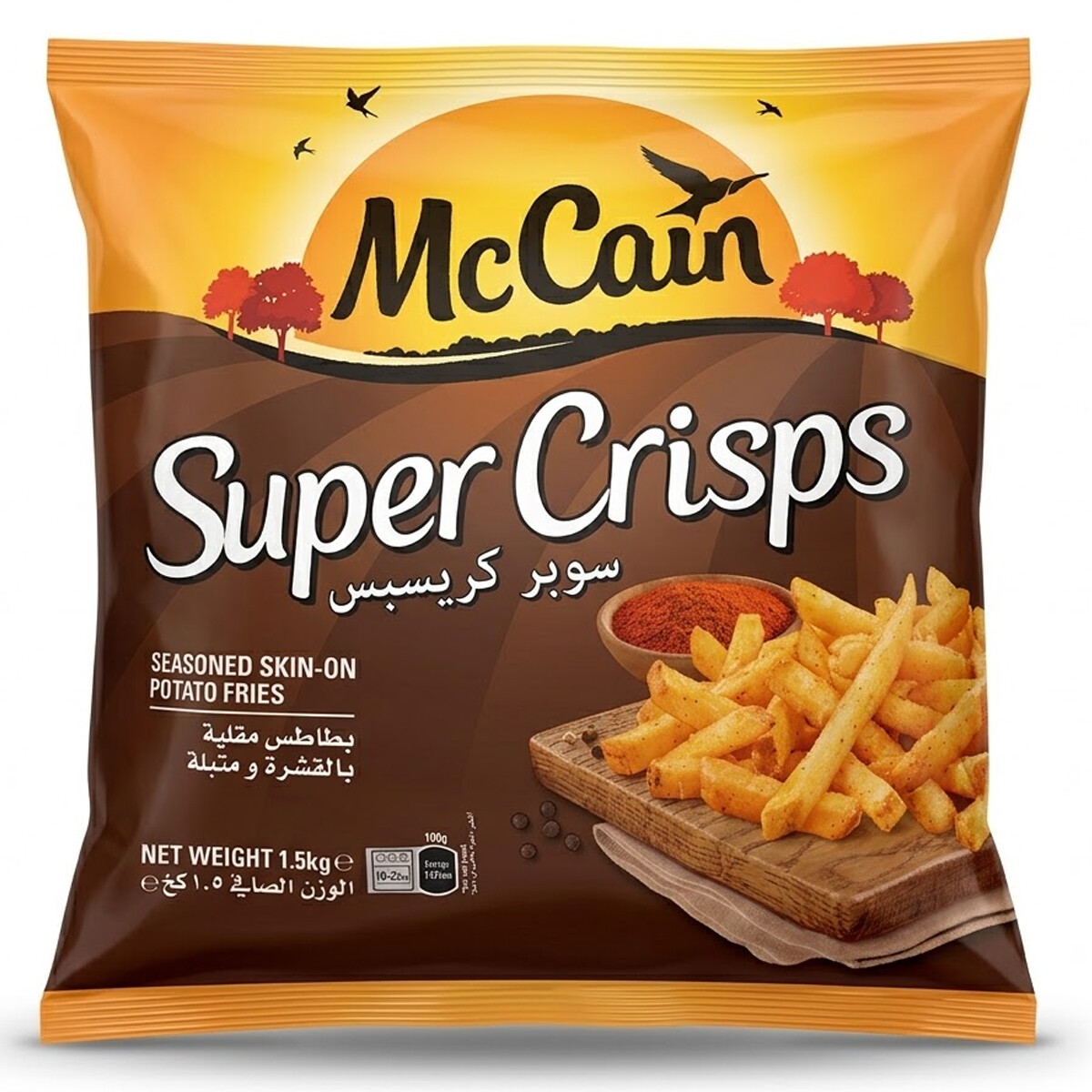 McCain Super Frozen Seasoned Skin On Straight Potato Fries 750g