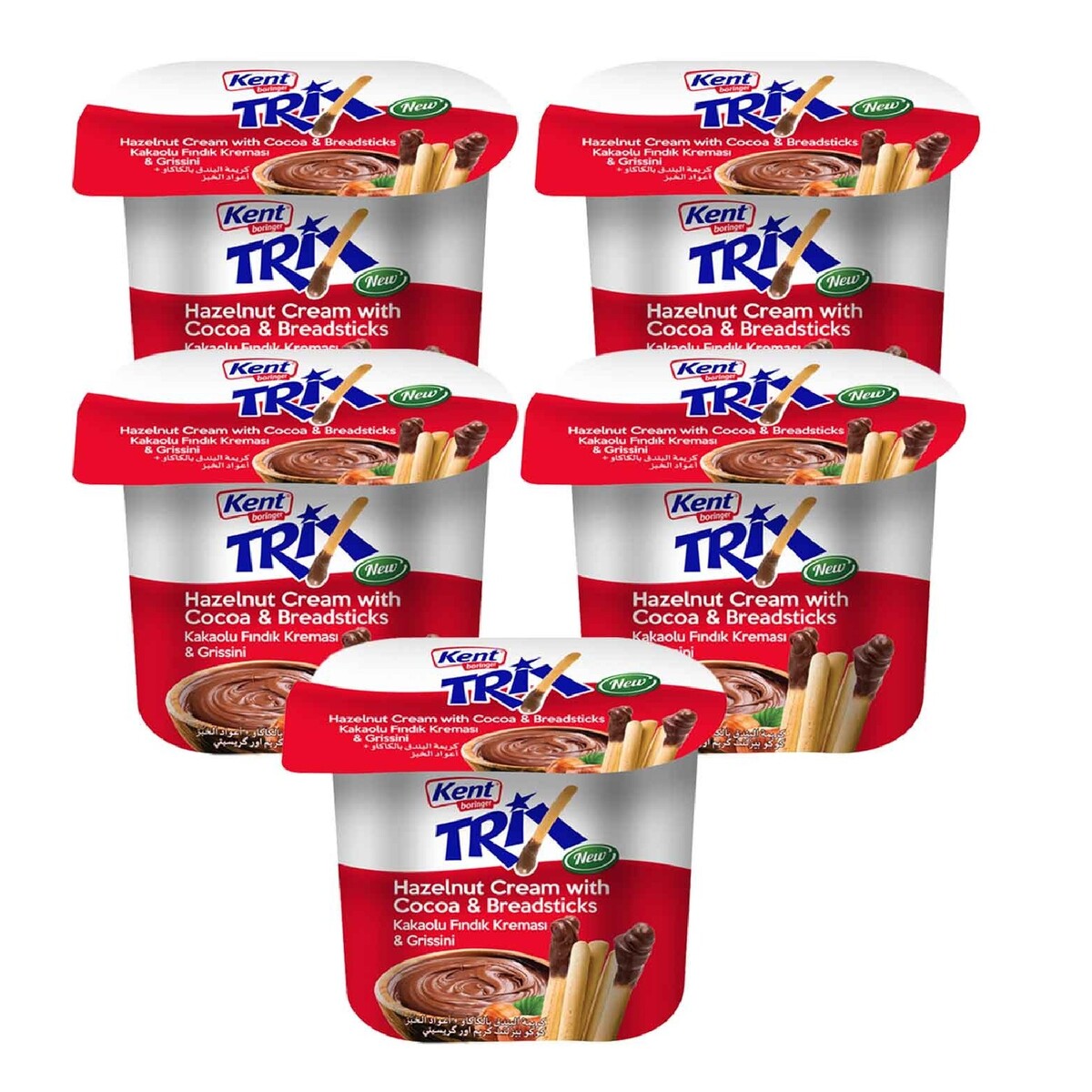 Kent Trix Hazelnut Cream with Cocoa & Breadsticks 5x56g