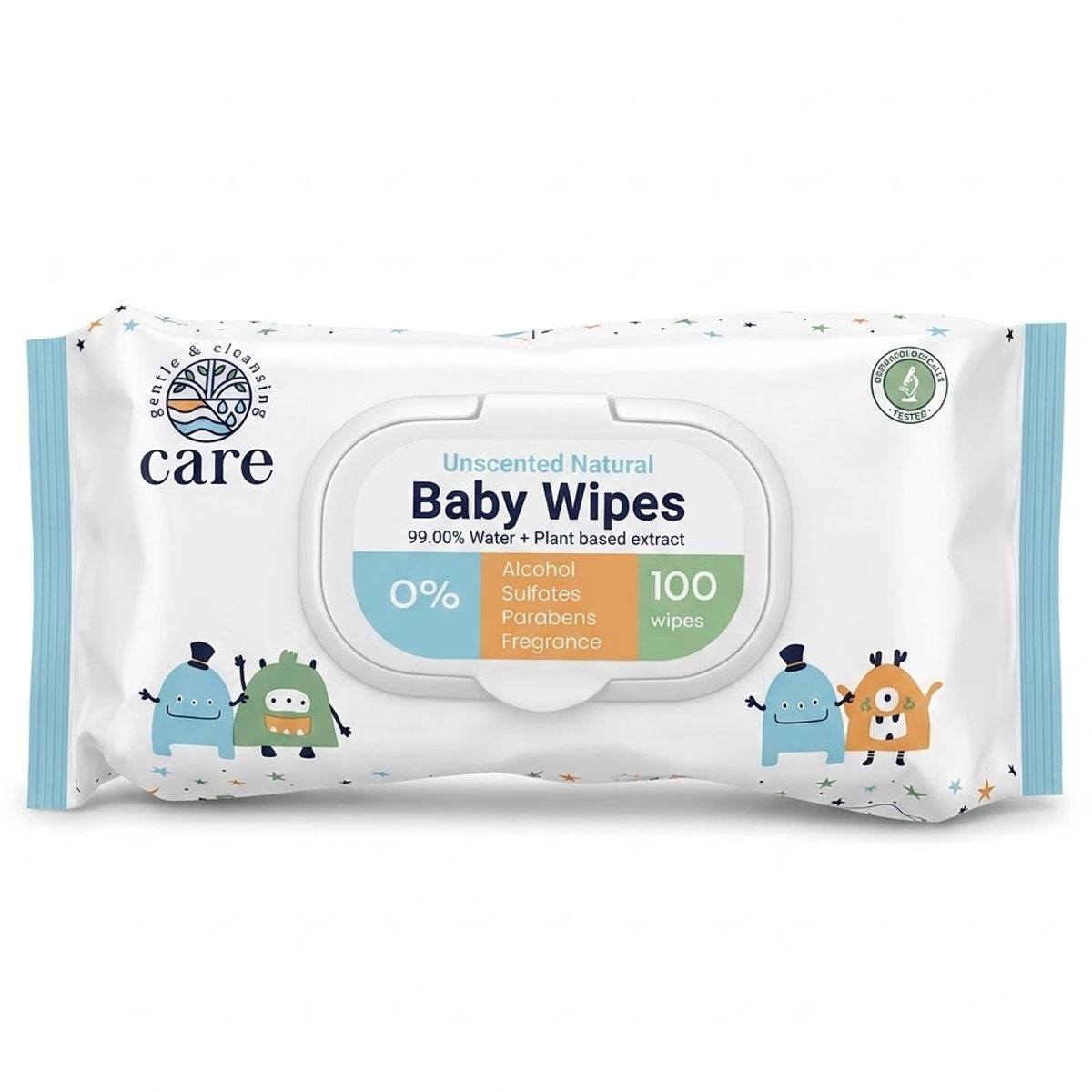 Care Unscented Natural Baby Wipes 1 x 100 Pieces