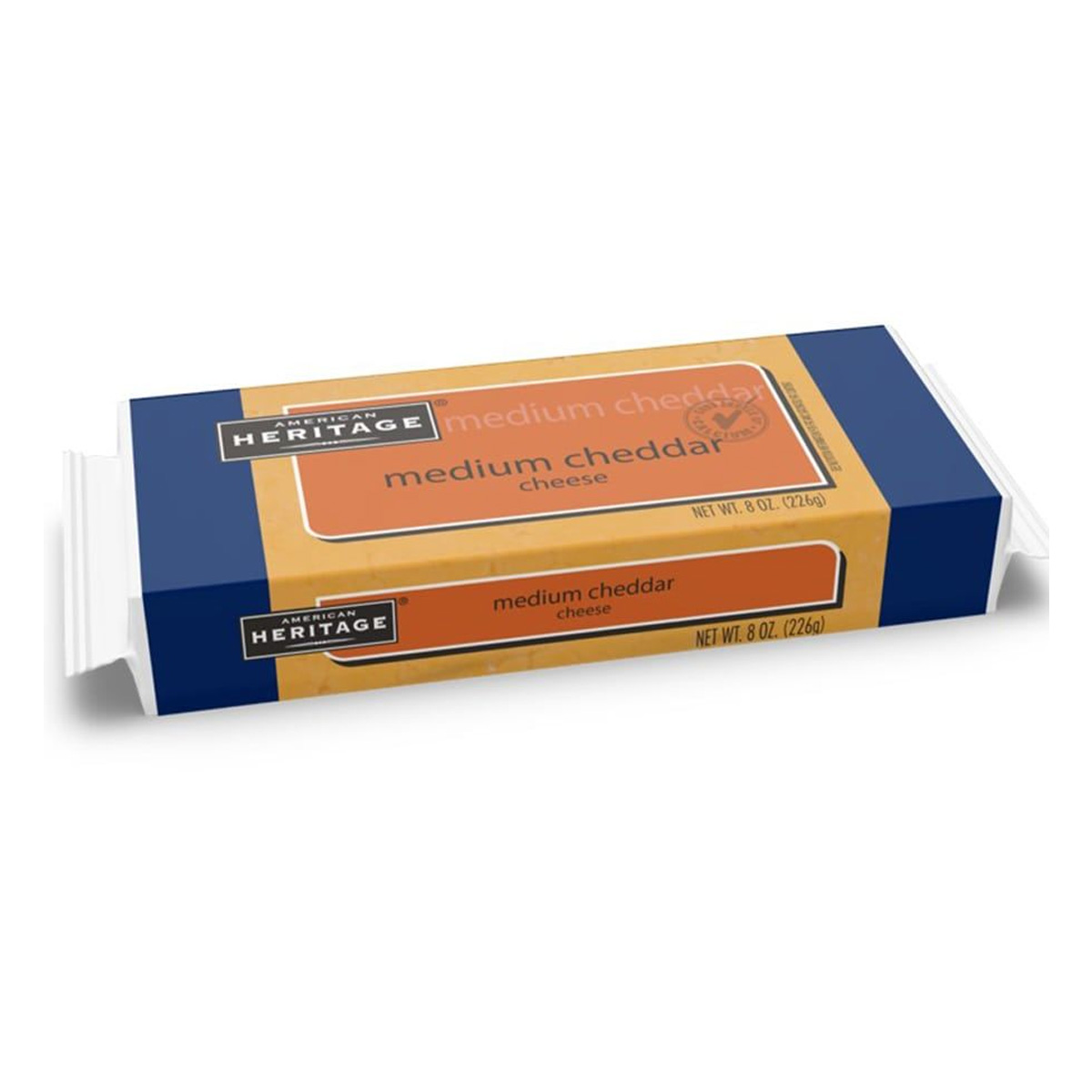American Heritage Medium Cheddar Cheese 226g