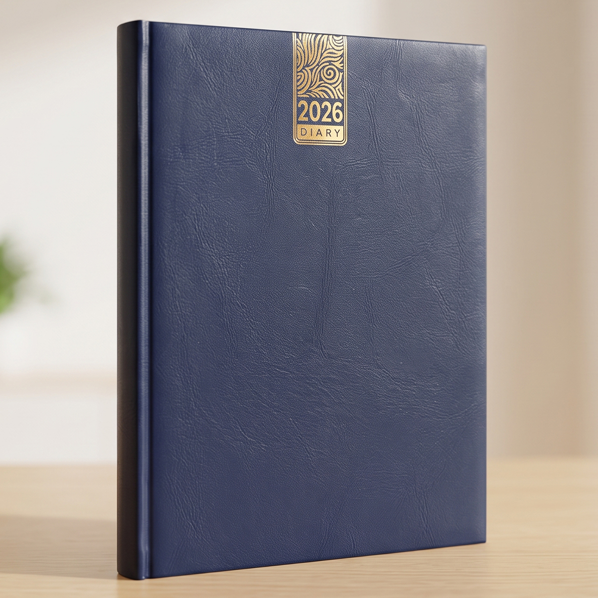 Leather Texture Cover 2026 Diary Blue