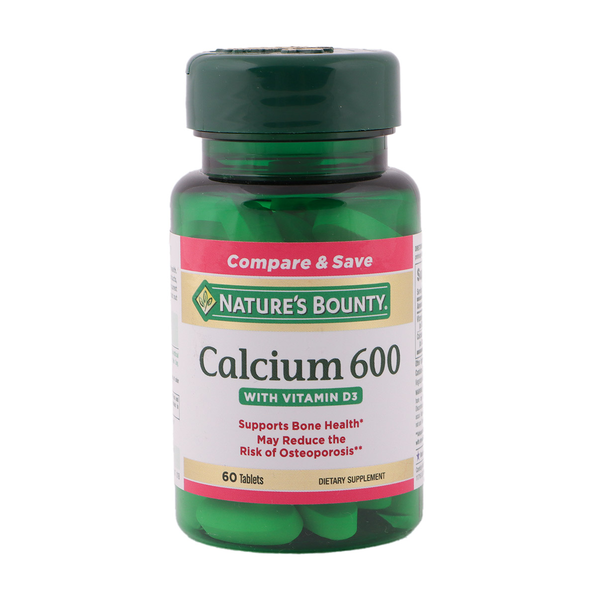 Nature's Bounty Calcium 600 With Vitamin D 60 Tablets