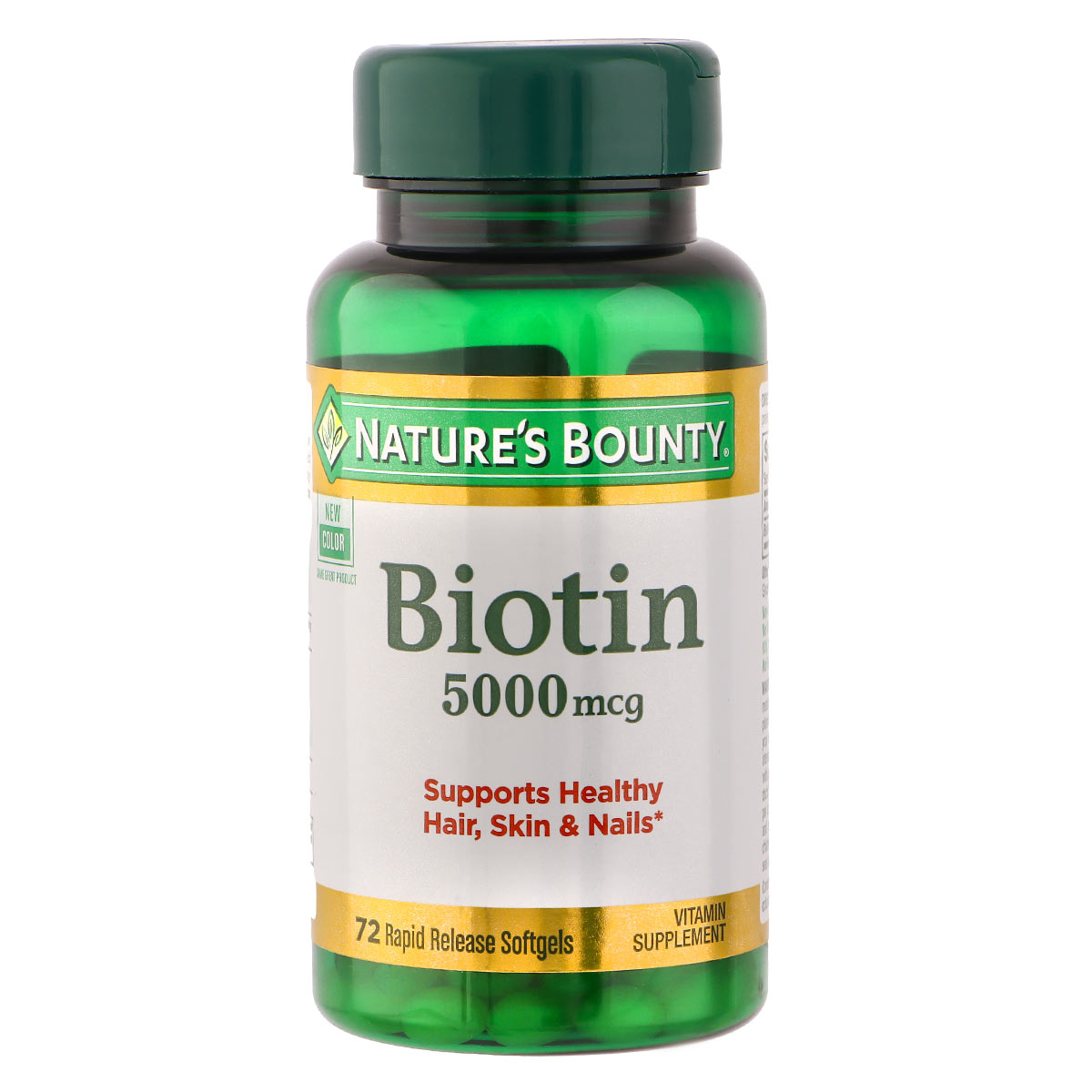 Nature's Bounty Biotin 5000mg Dietary Supplement 72 Softgels