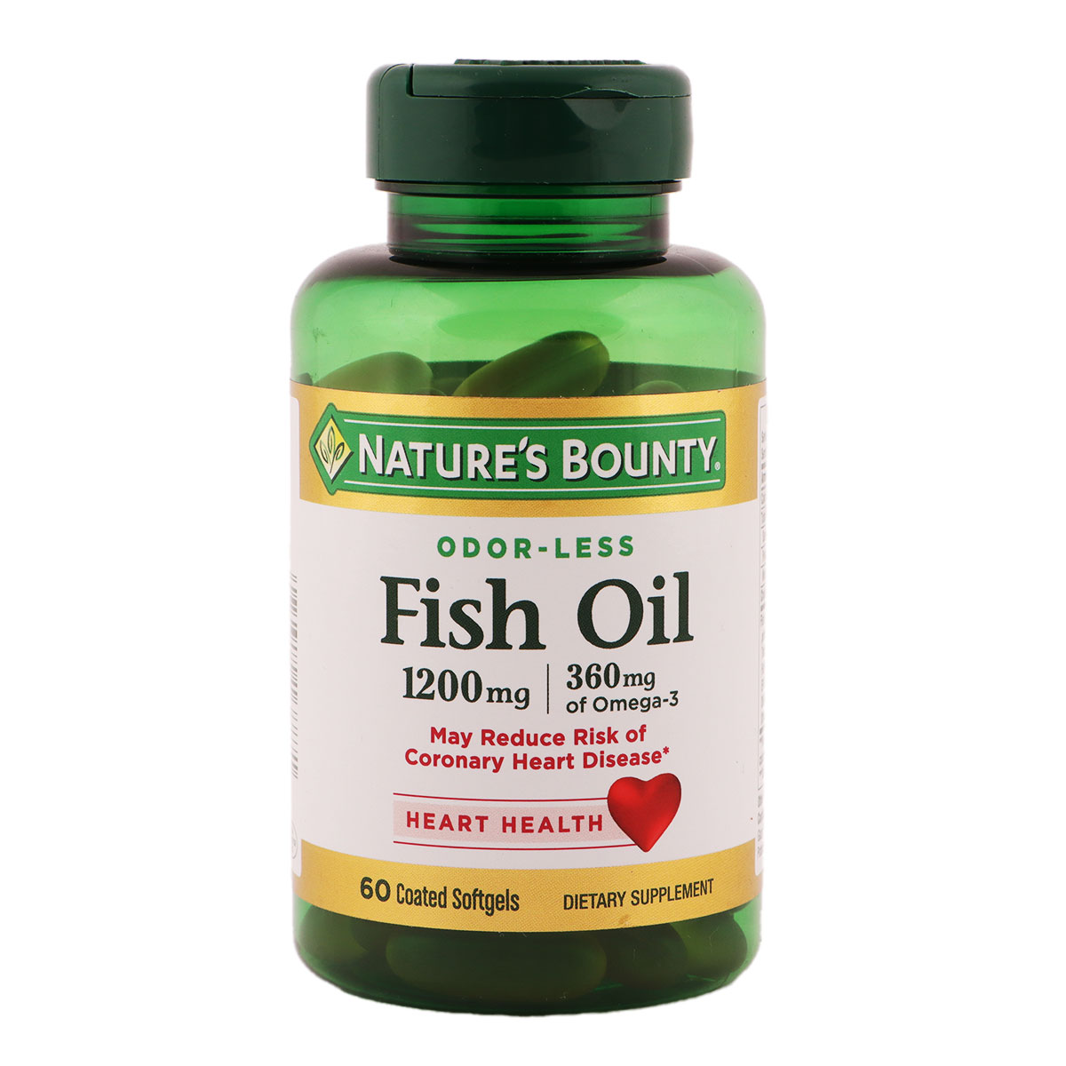Natures Bounty Fish Oil 60 Odorless - 1200mg | Health & Wellness | Vitamins & Supplements
