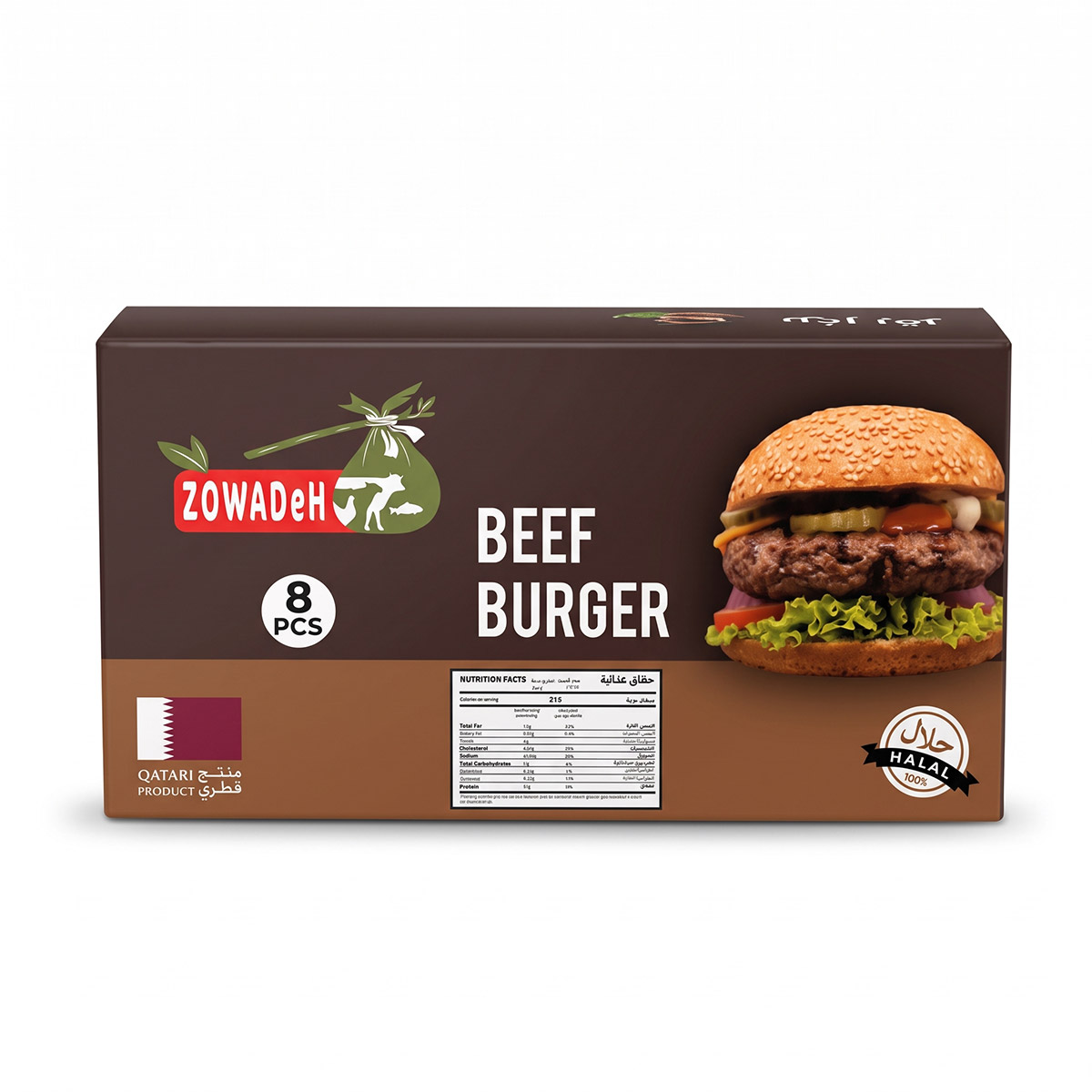 Zowadeh Beef Burger 8 Pieces 400g