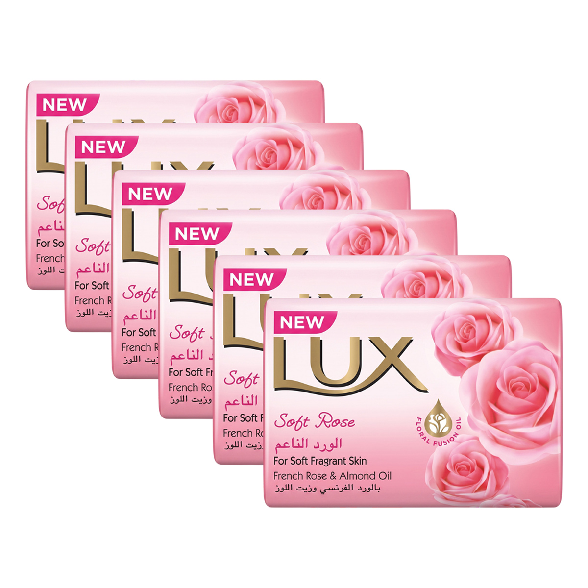 Lux Soft Rose Fragrant Skin Soap Bar 6 x 170g