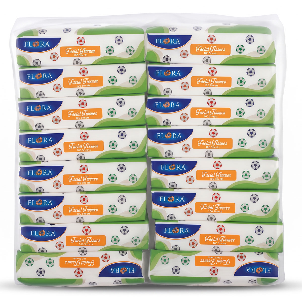Flora Facial Tissues 16 Box 100 Sheets