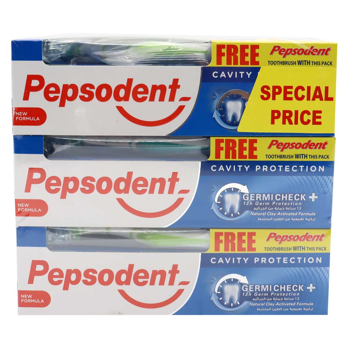 Pepsodent Tooth Paste With Brush 3x150g 