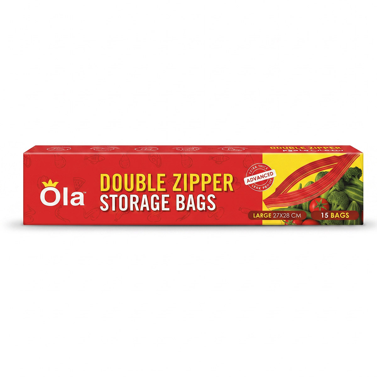 Ola Double Zipper Large Storage Bags 1 x 15 Pieces