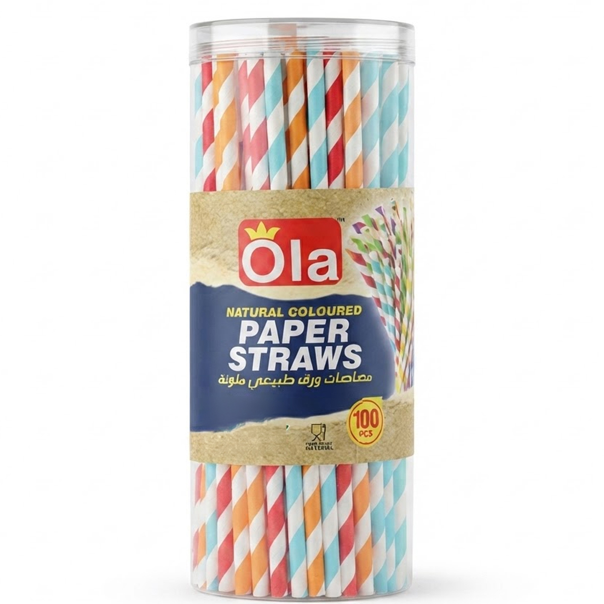 Ola Natural Paper Straws 100 Pieces