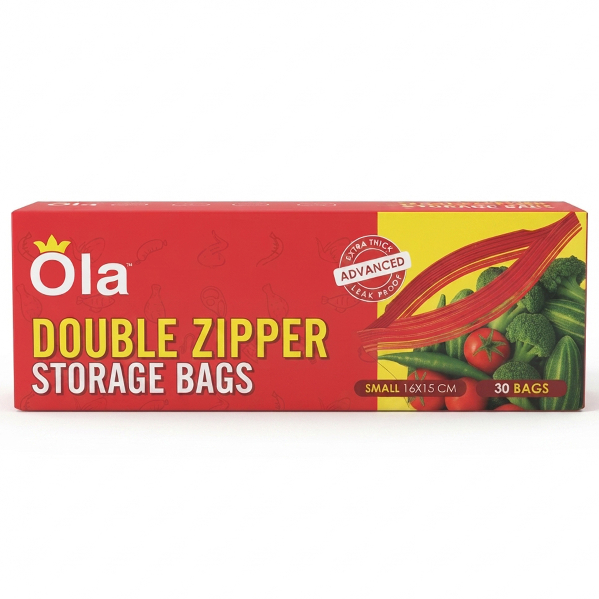 Ola Double Zipper Bag Small 30 Pieces 1 Pack
