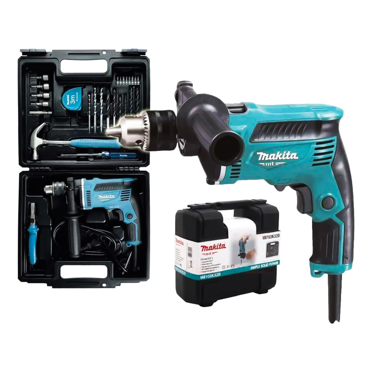 Makita Hammer Drill Kit 13mm With Accessories