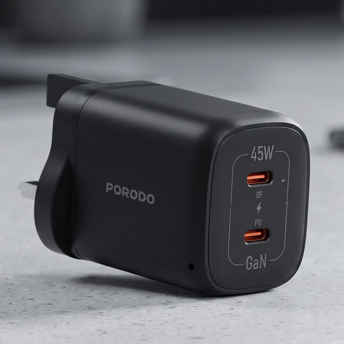 Porodo Uk Plug USB-C Fast Charger 45W
