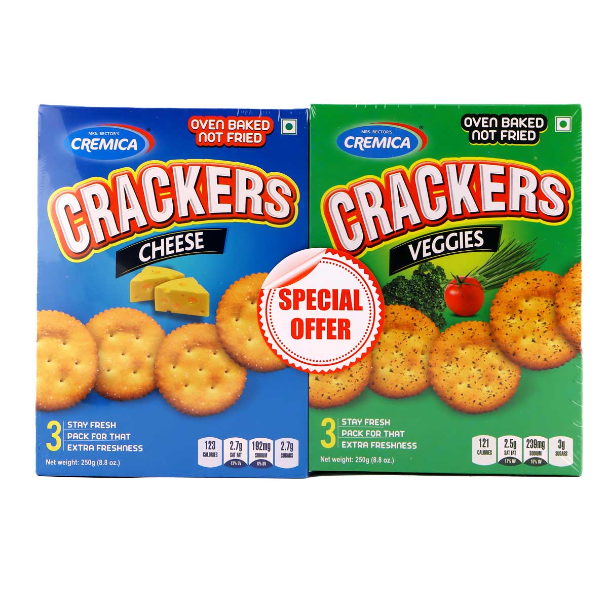 Cremica Crackers Assorted Flavour 2x250g