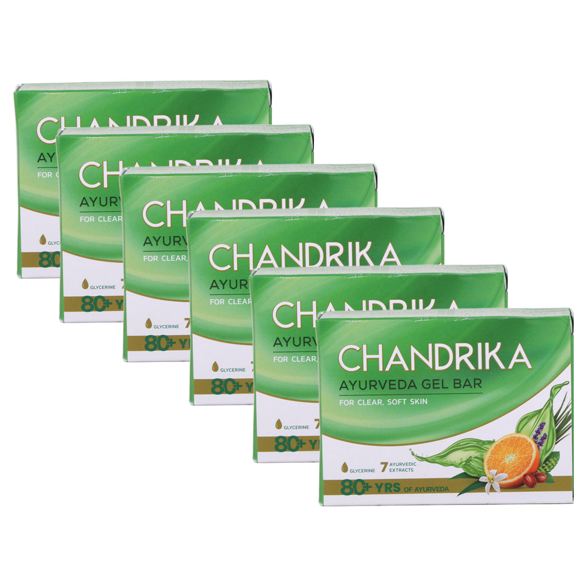 Chandrika Ayurveda Gel Bar 6x75g