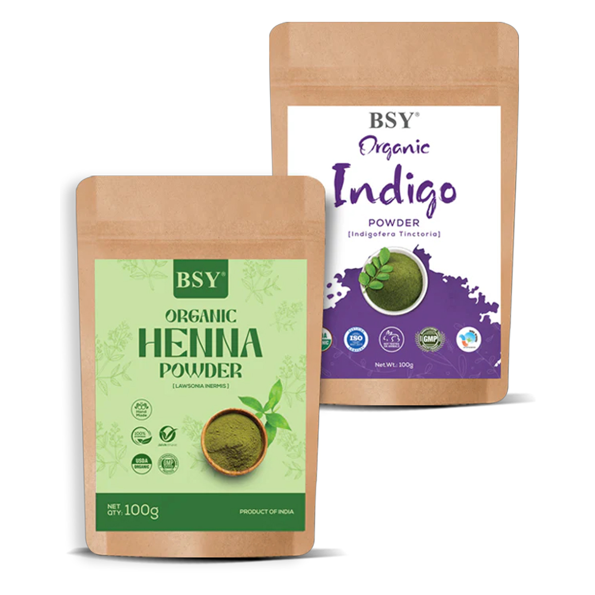Bsy Organic Indigo Powder 100g  Henna 100g