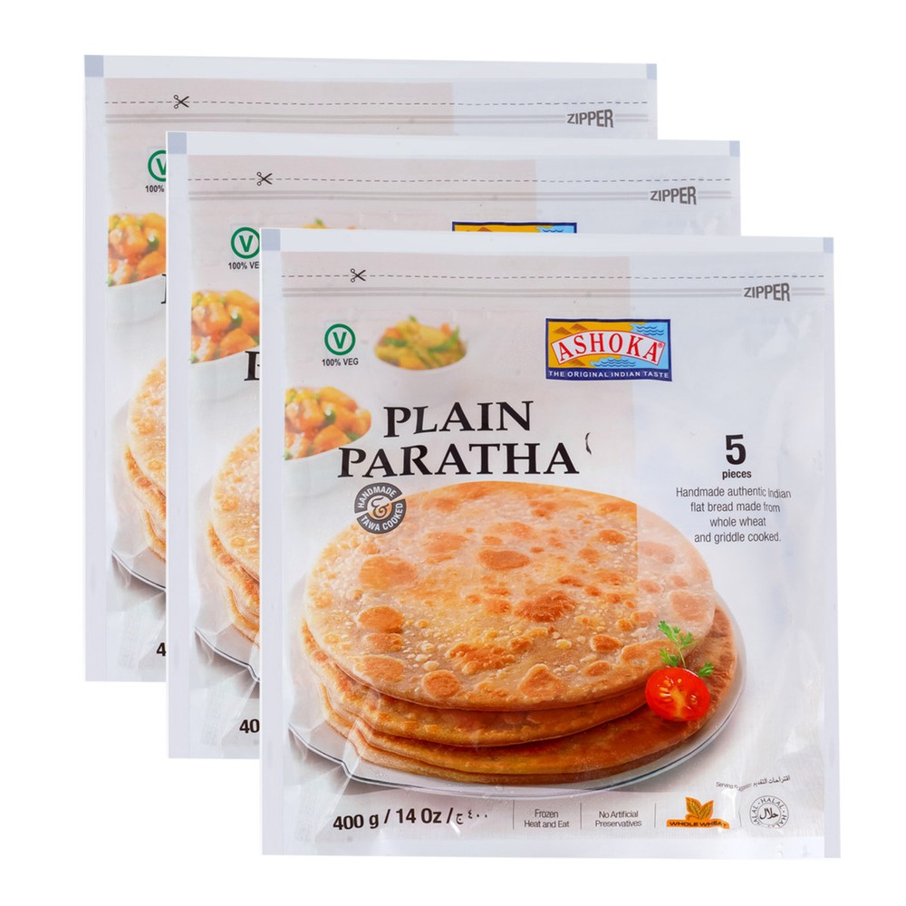 Ashoka Frozen Plain Paratha 3x400g