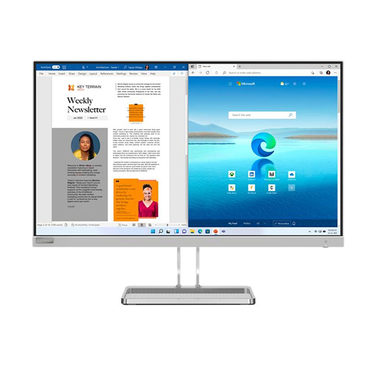 Lenovo L27i-40 27 Inches FHD IPS Monitor Built In Speaker Eyesafe Display 67ABKAC4AE
