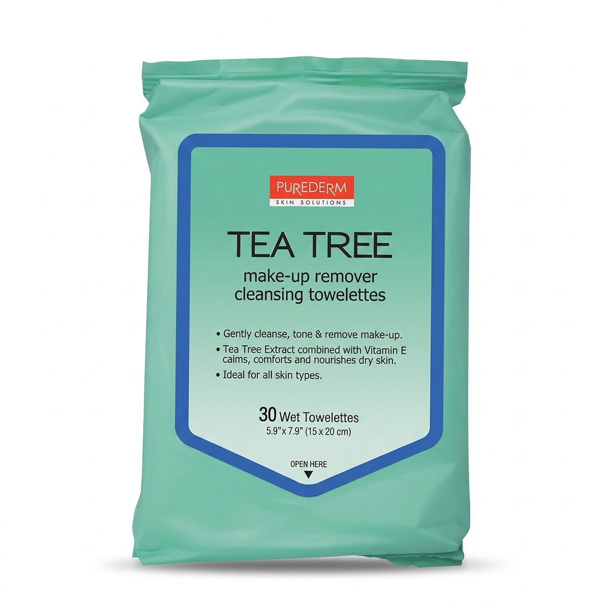 Purederm Tea Tree Makeup Remover Cleansing Towelettes 1 x 30 Pieces