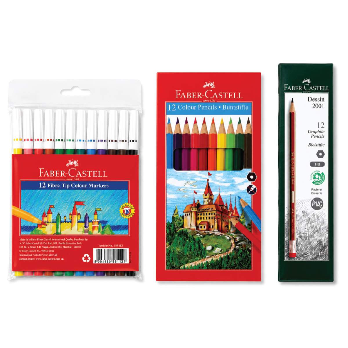 Faber Castell Graphite Pencil With Eraser Set