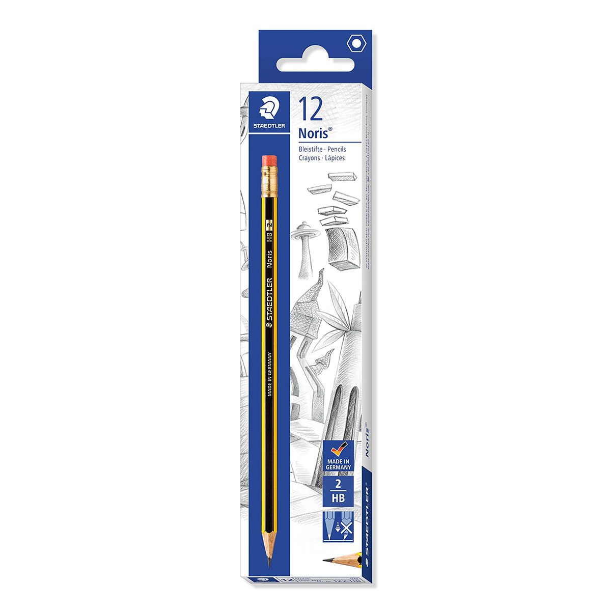 Staedtler Noris Pencil With Rubber Tip 12 Piece