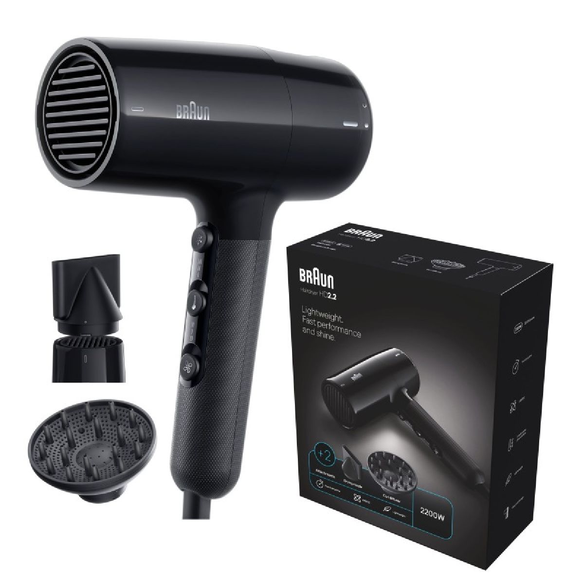 Braun Hair Dryer 2200W Black HD-225
