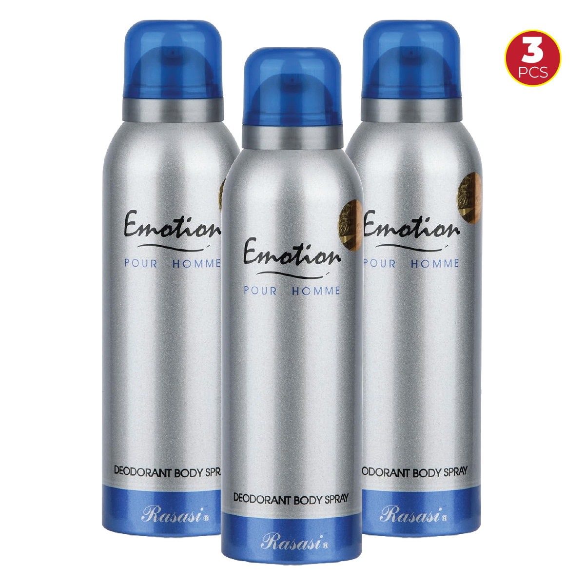 Rasasi Emotion Pour Homme Deodorant Body Spray for Men 3 Pieces