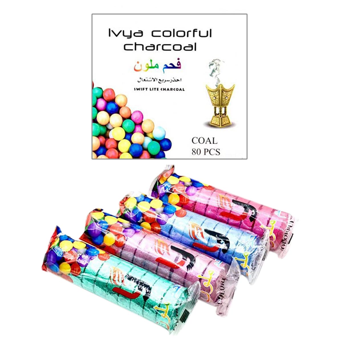Ivya Colorful Charcoal 80 Pieces