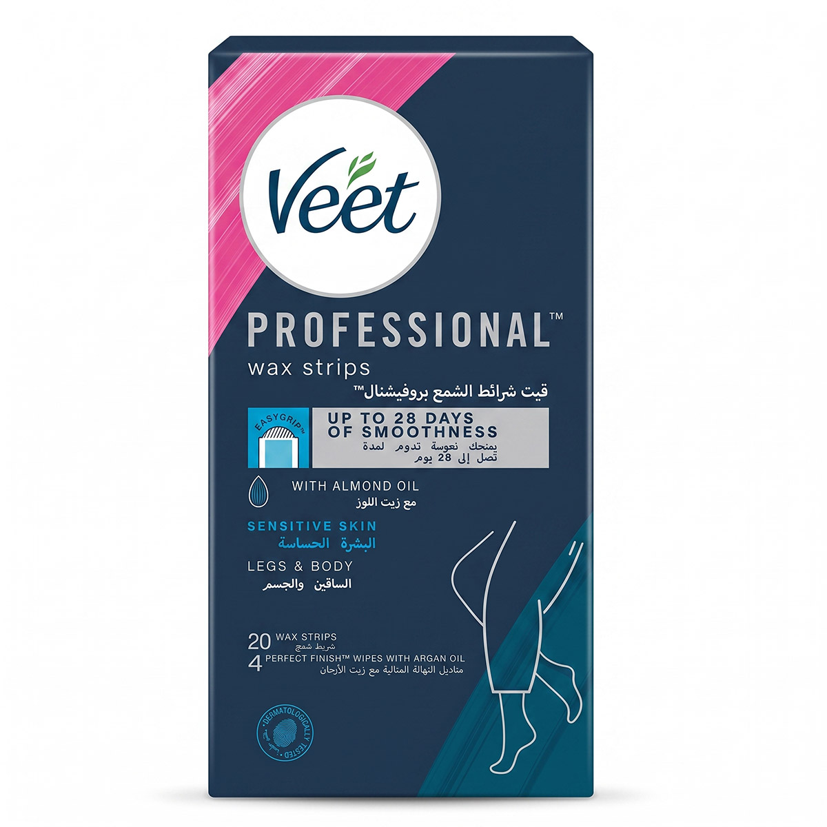 Veet Professional Wax Strips With Almond Oil 1 x 20 Pieces