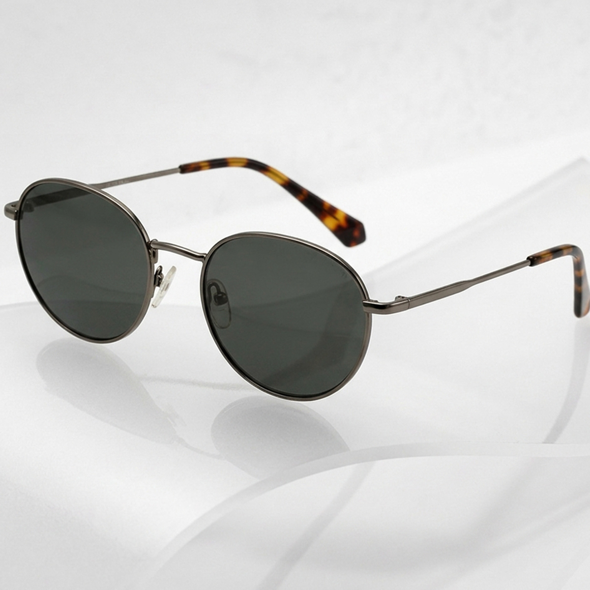 Mens Round Metal Frame Sunglasses