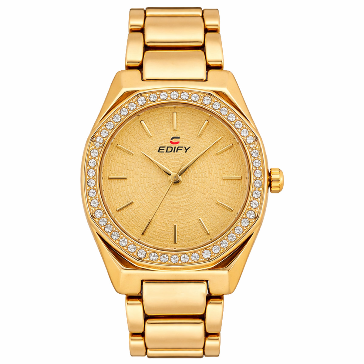 Edify Ladies Metal Watch Golden