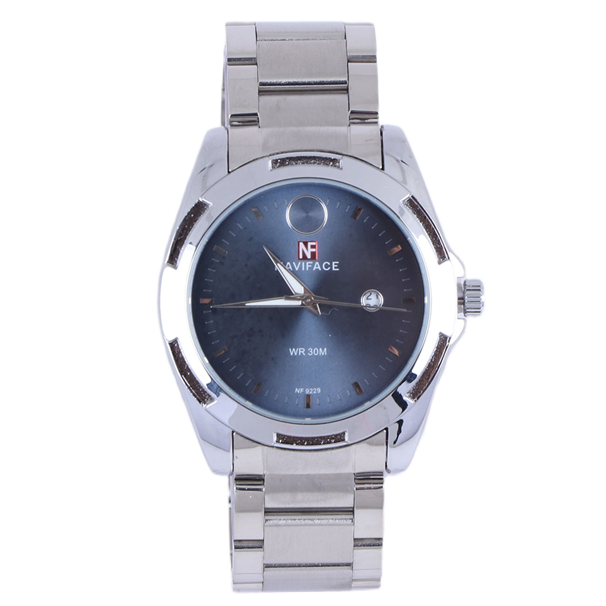 Naviface Men Metal Watch Silver