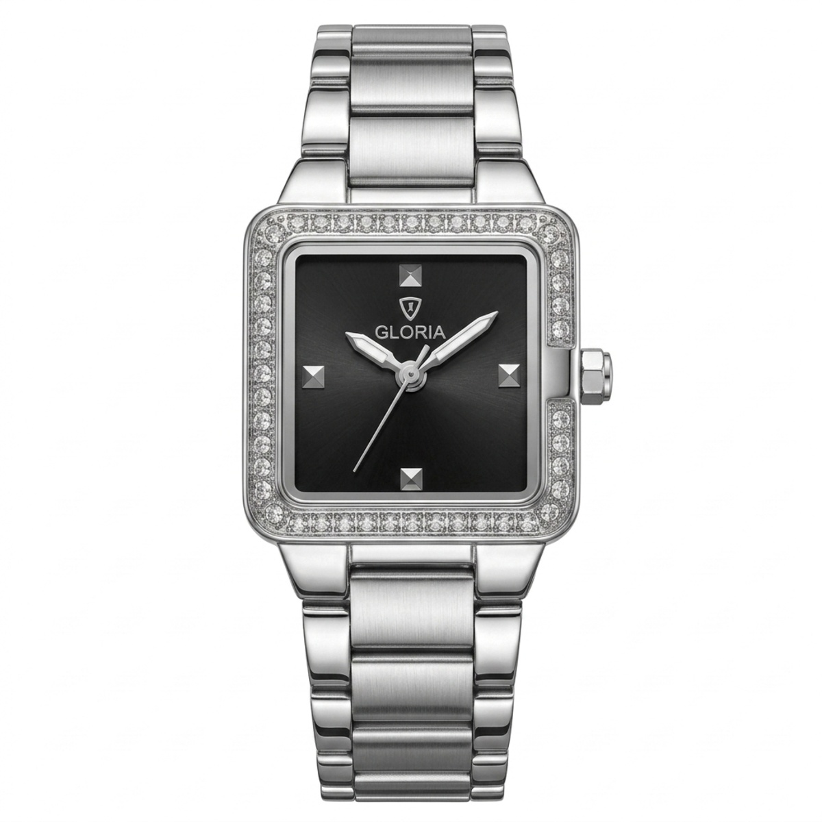 Gloria Formal Watch For Women In Silver & Black Color