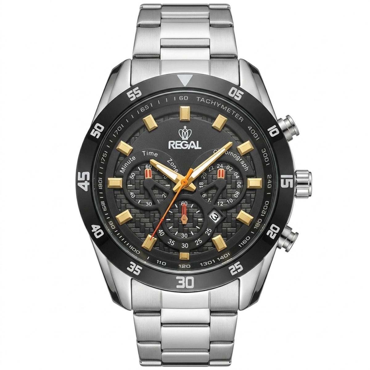 Regal Formal Watch For Men In Silver & Black Color