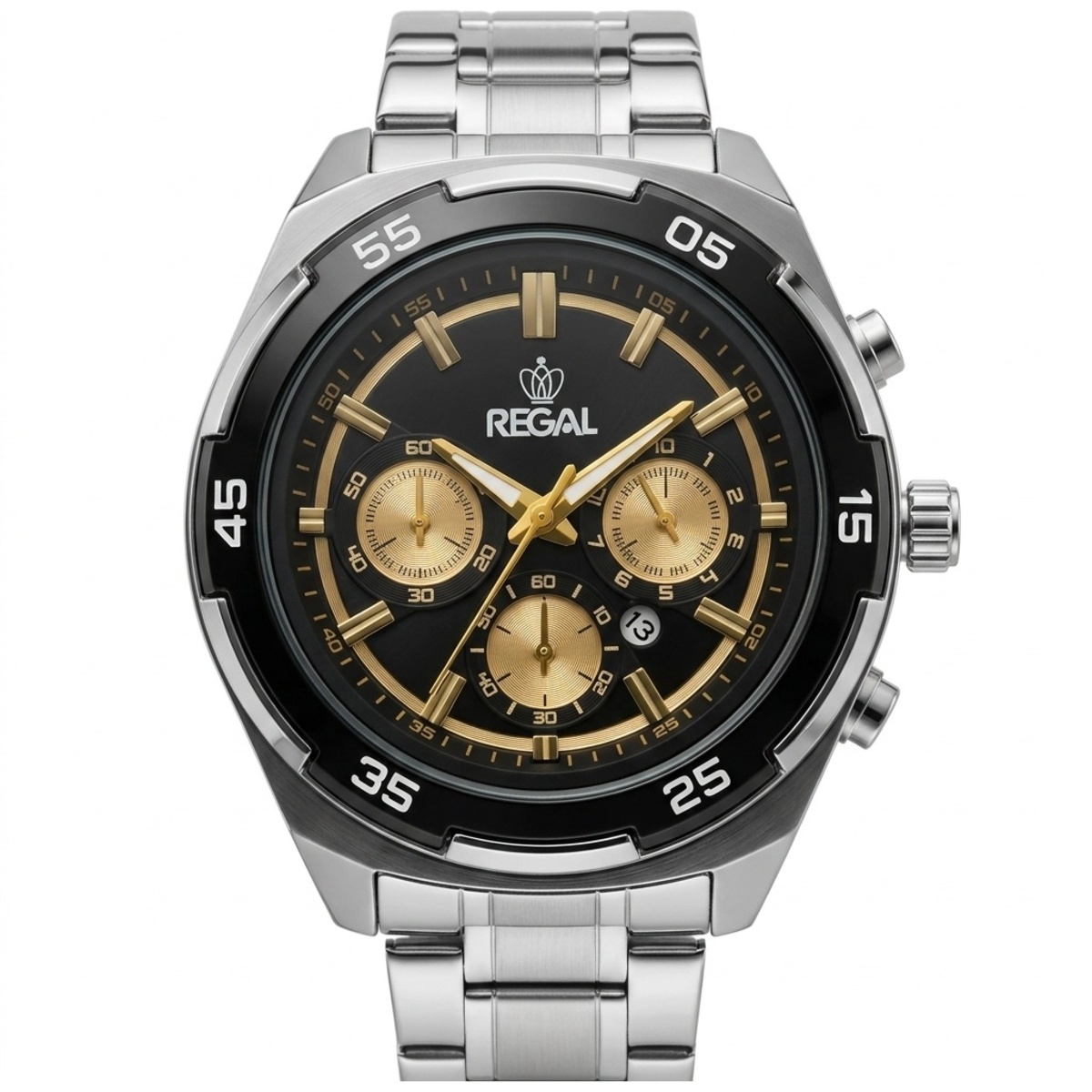 Regal Formal Watch For Men In Silver & Black Color