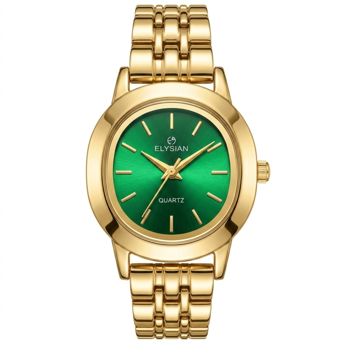 Elysian Formal Watch For Women In Golden & Green Color