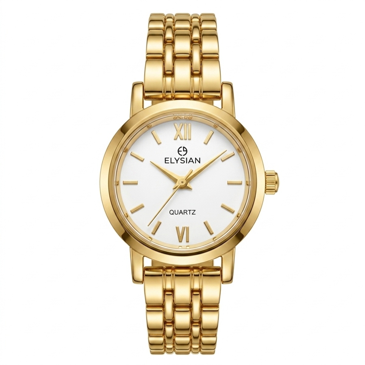 Elysian Formal Watch For Women In Golden & White Color