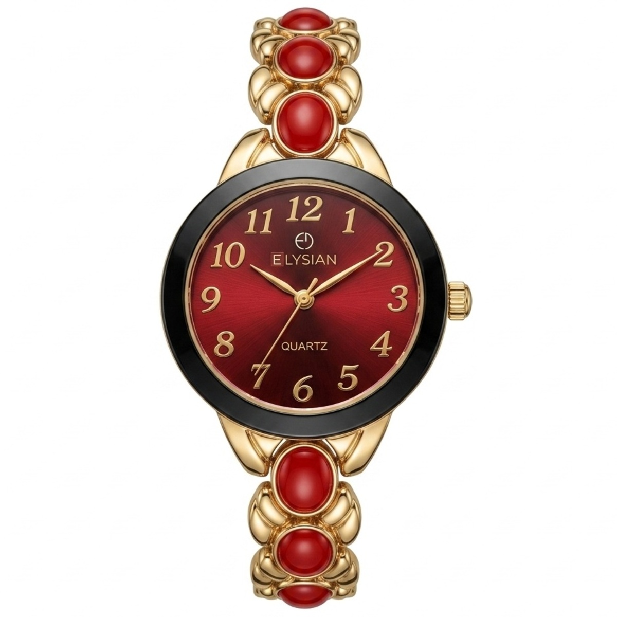 Elysian Formal Watch For Women In Golden & Red Color