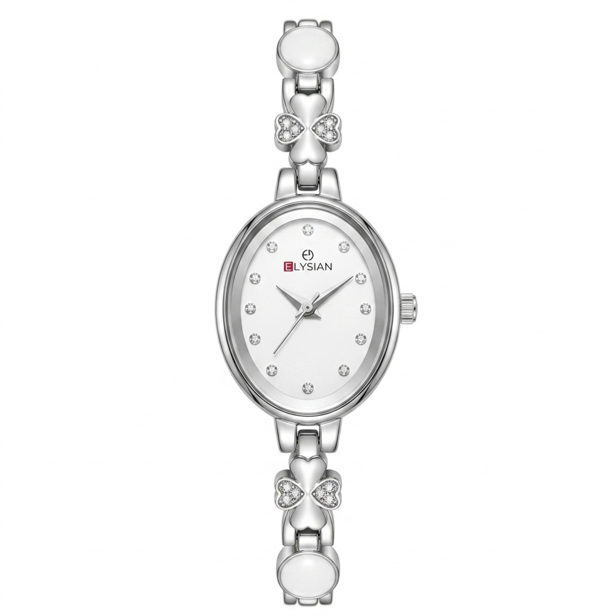 Elysian Formal Watch For Women In Silver & White Color