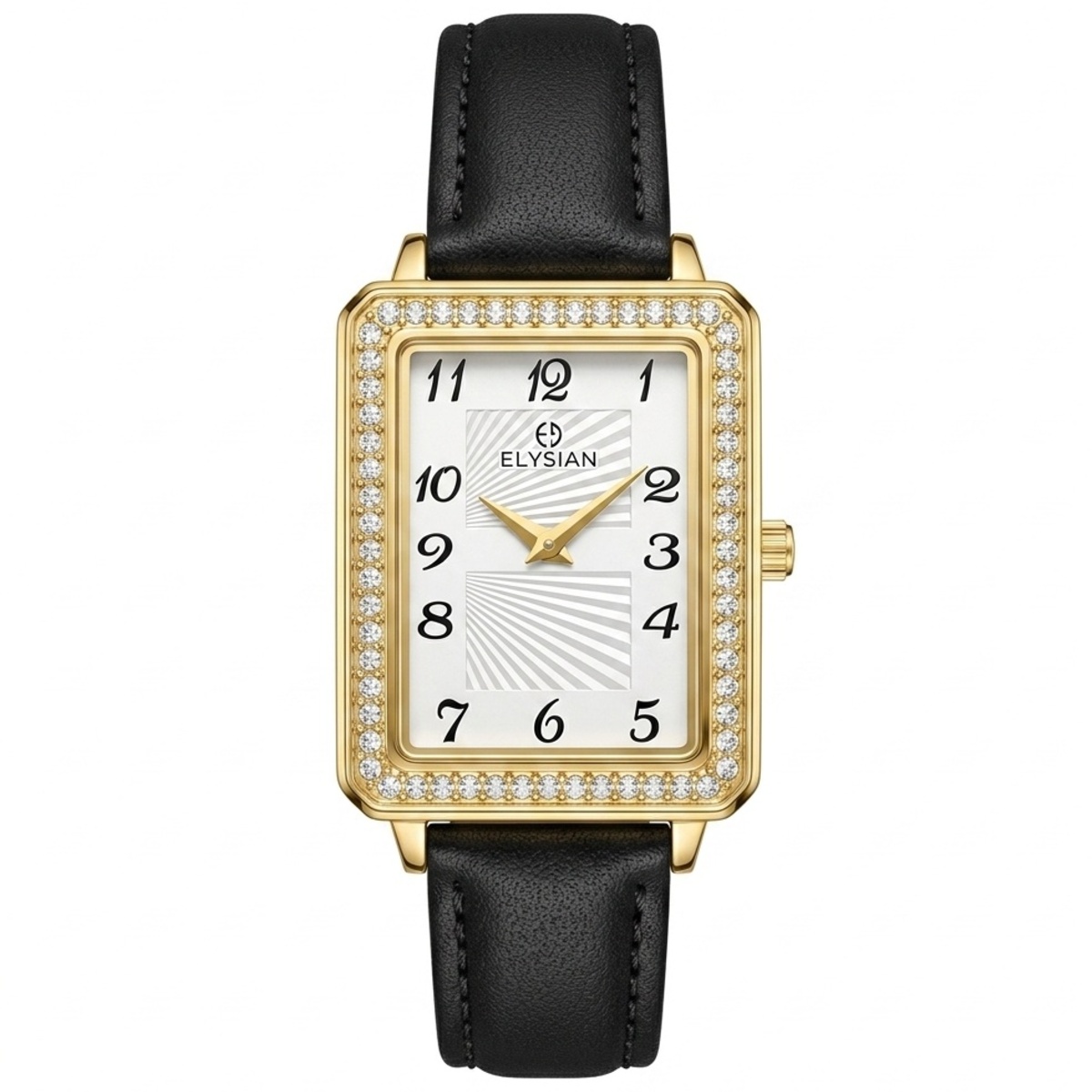 Elysian Rubber Strap Formal Watch For Women In Golden & White Color