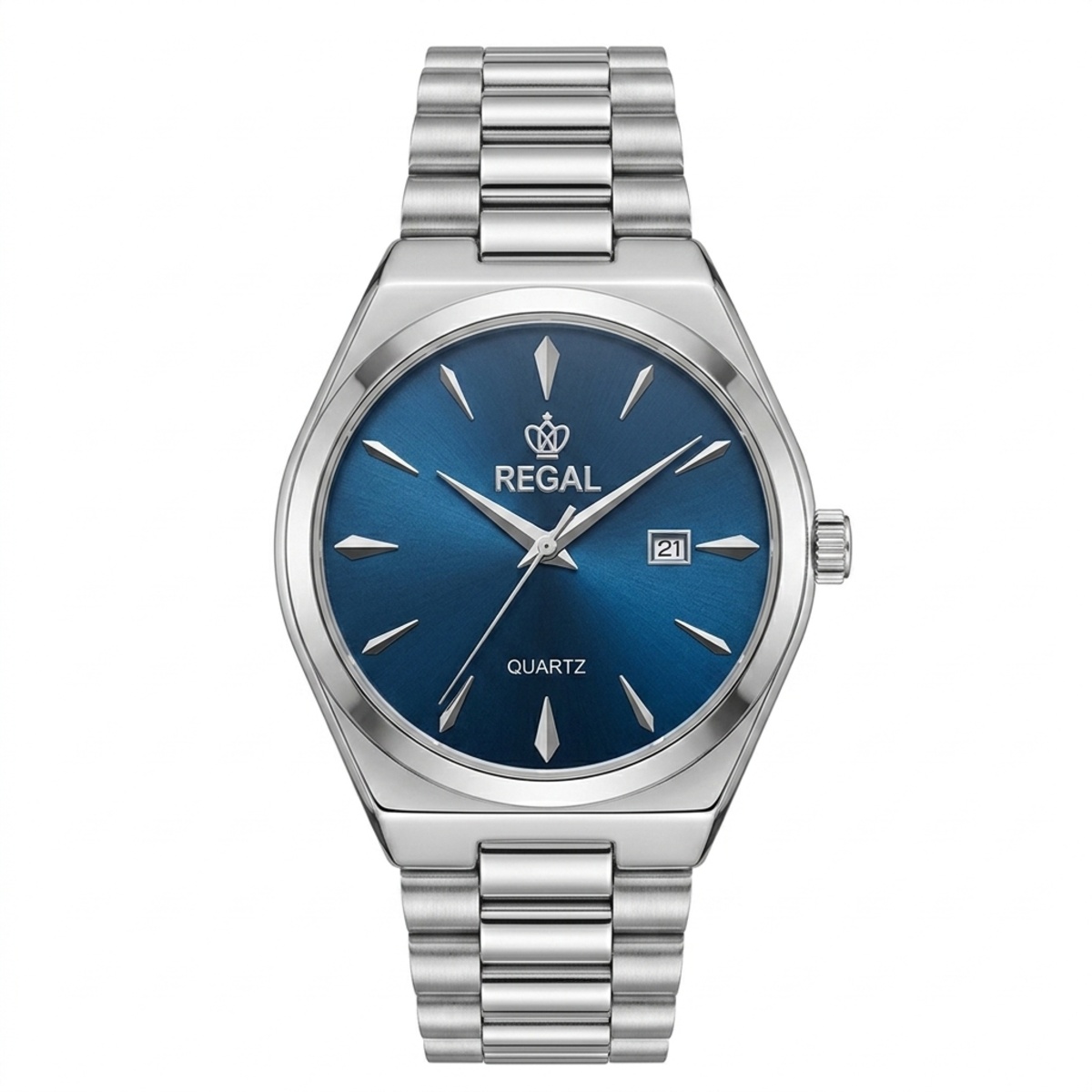 Regal Quartz Formal Watch For Men In Silver & Blue Color